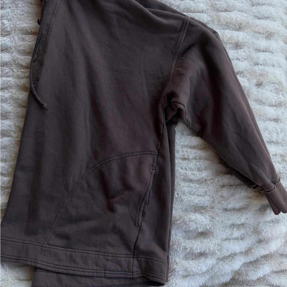 Aerie Brown Hooded Oversized Sweatshirt Sz Large - Picture 4 of 8